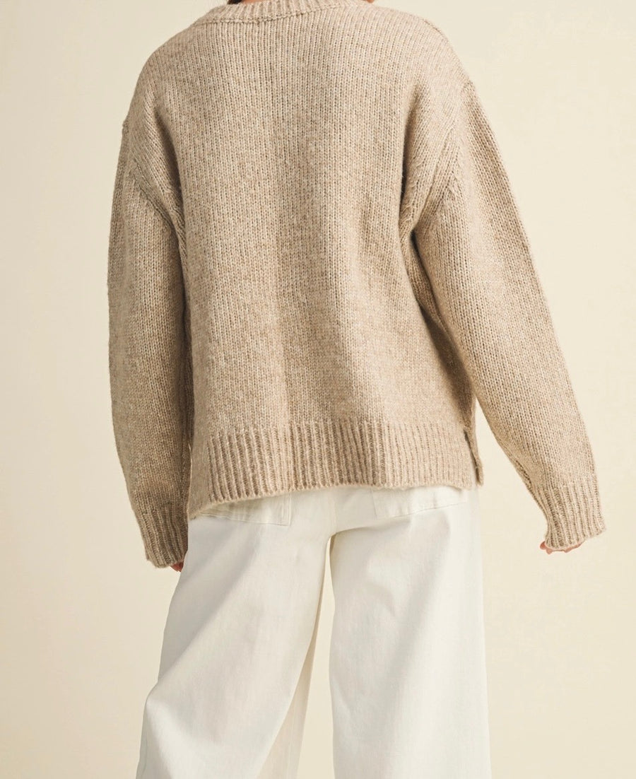 Front Patch Pocket Sweater Top