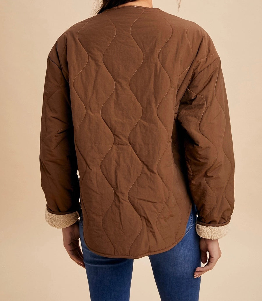 Quilted Sherpa Lined Puffer Jacket