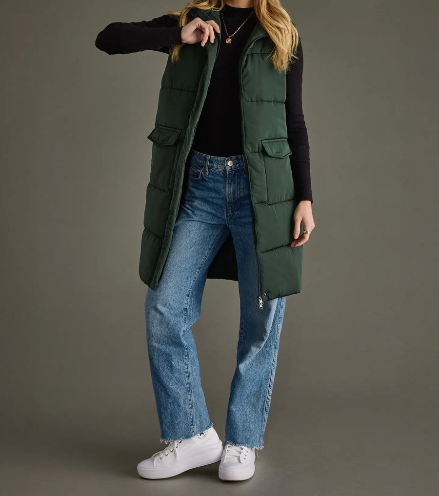 Pocket Front Long Vest