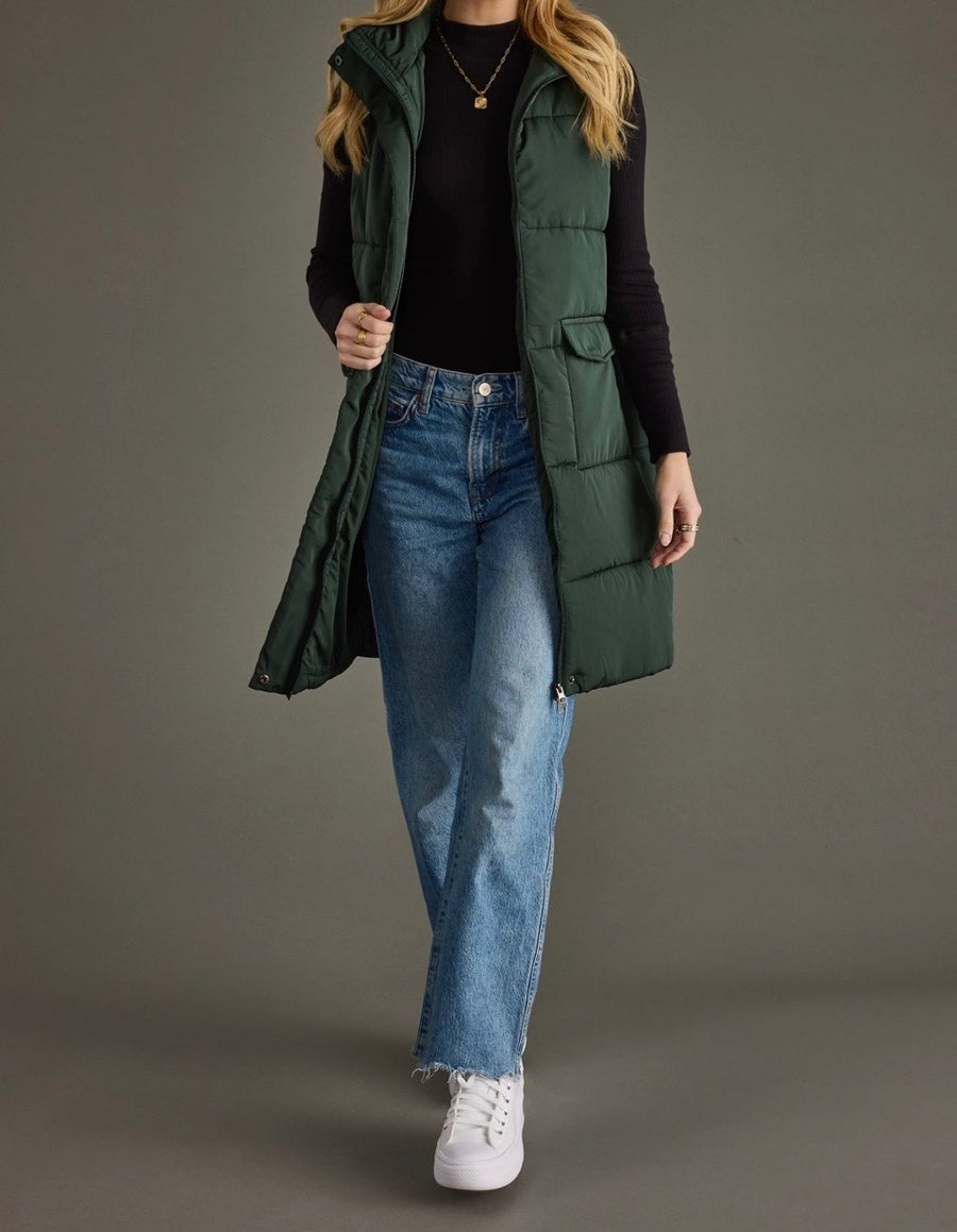 Pocket Front Long Vest
