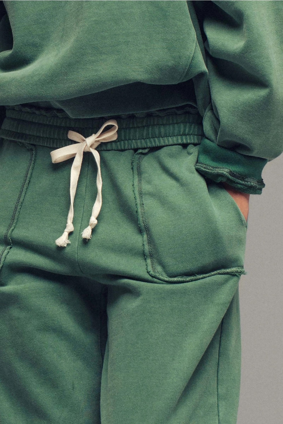 Wide Leg Cotton Blend Jogger Sweatpants