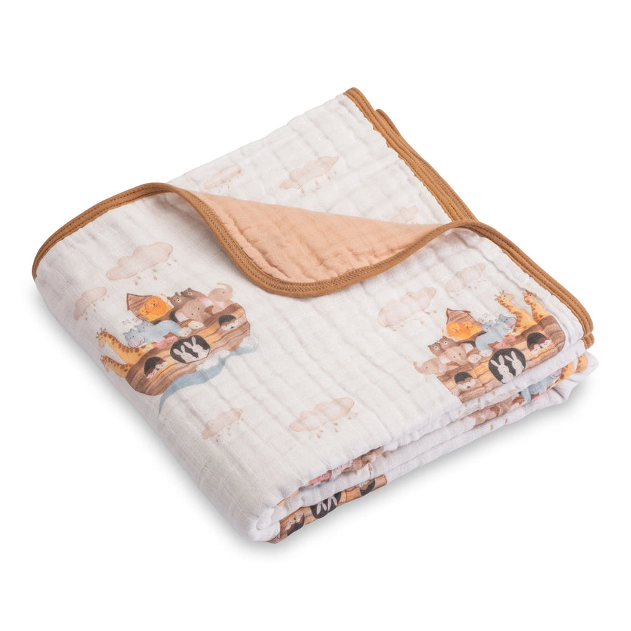 Noah's Ark Baby Muslin Blanket