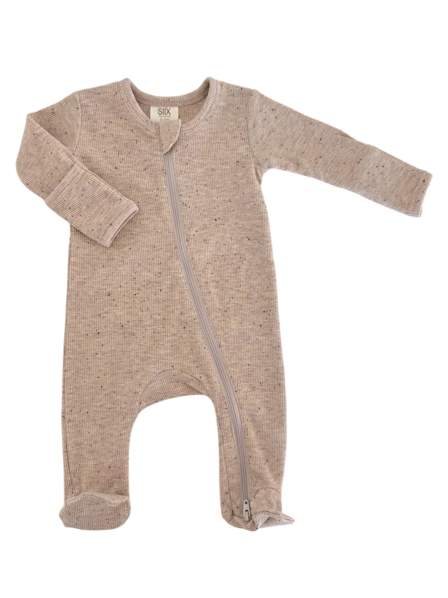 Organic Ribbed Zip Footie