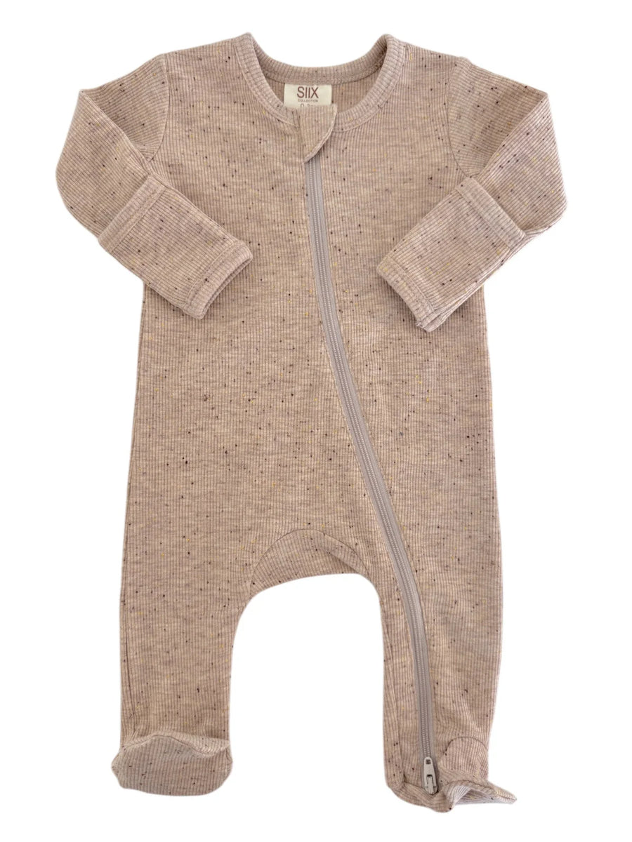 Organic Ribbed Zip Footie