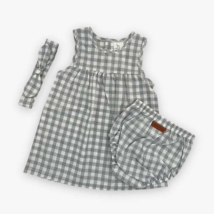 Gray Gingham Willow Dress Set