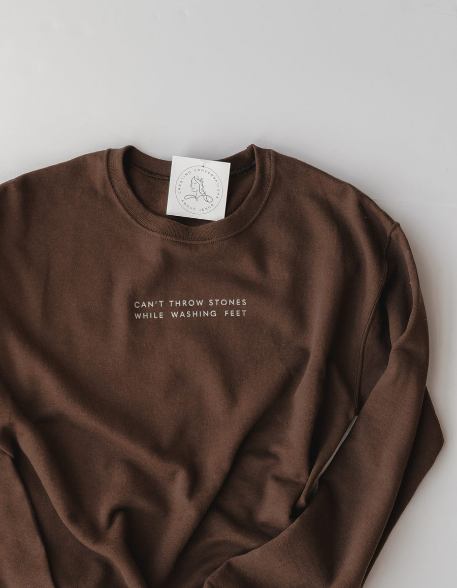 Can't throw Stones Crewneck | Chocolate