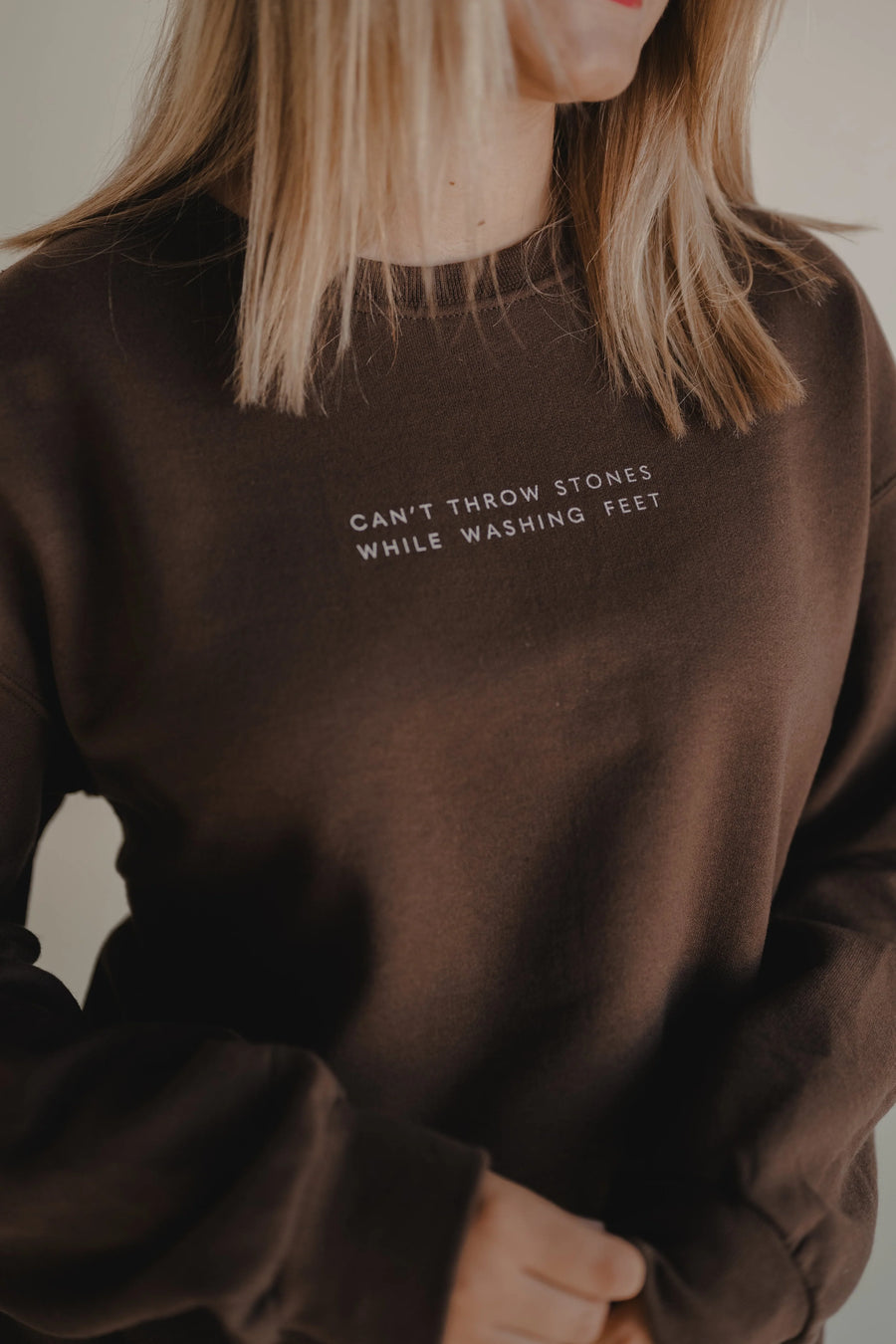 Can't throw Stones Crewneck | Chocolate