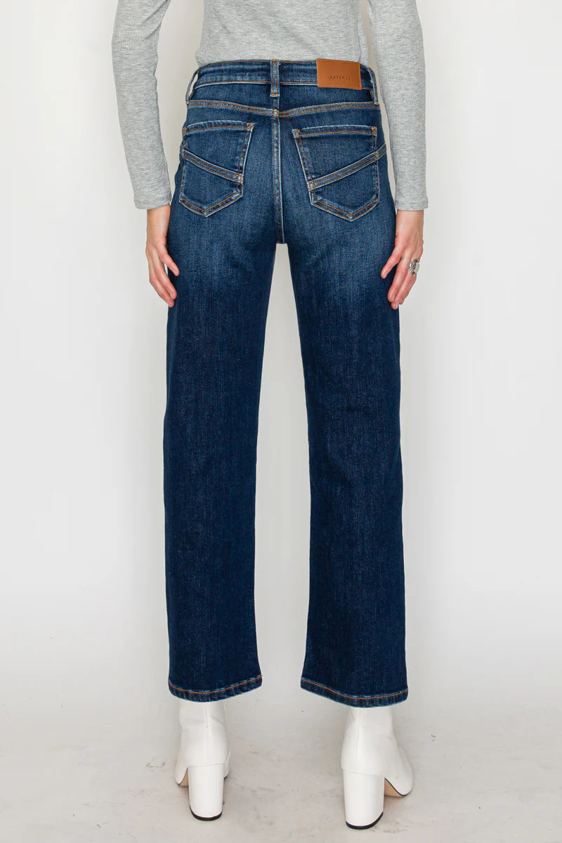 High Rise Ankle Straight Jean