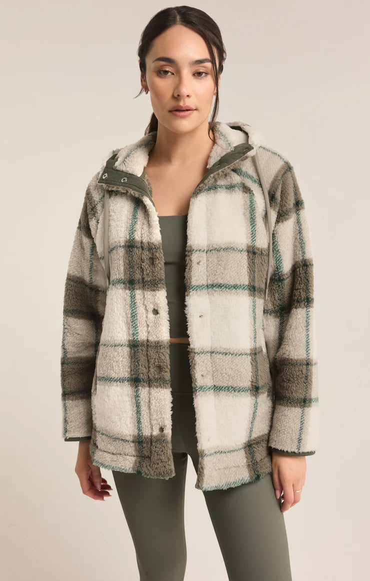 Cross Country Plaid Sherpa Jacket