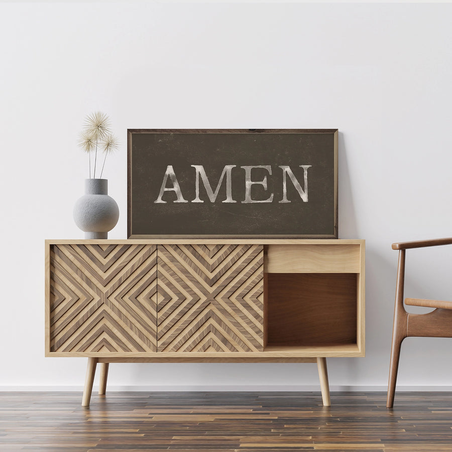Amen Wood Sign