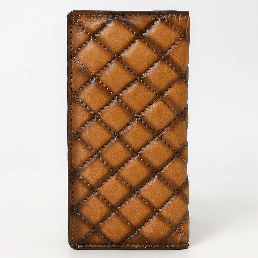 Quilted Tan Leather Rodeo Wallet