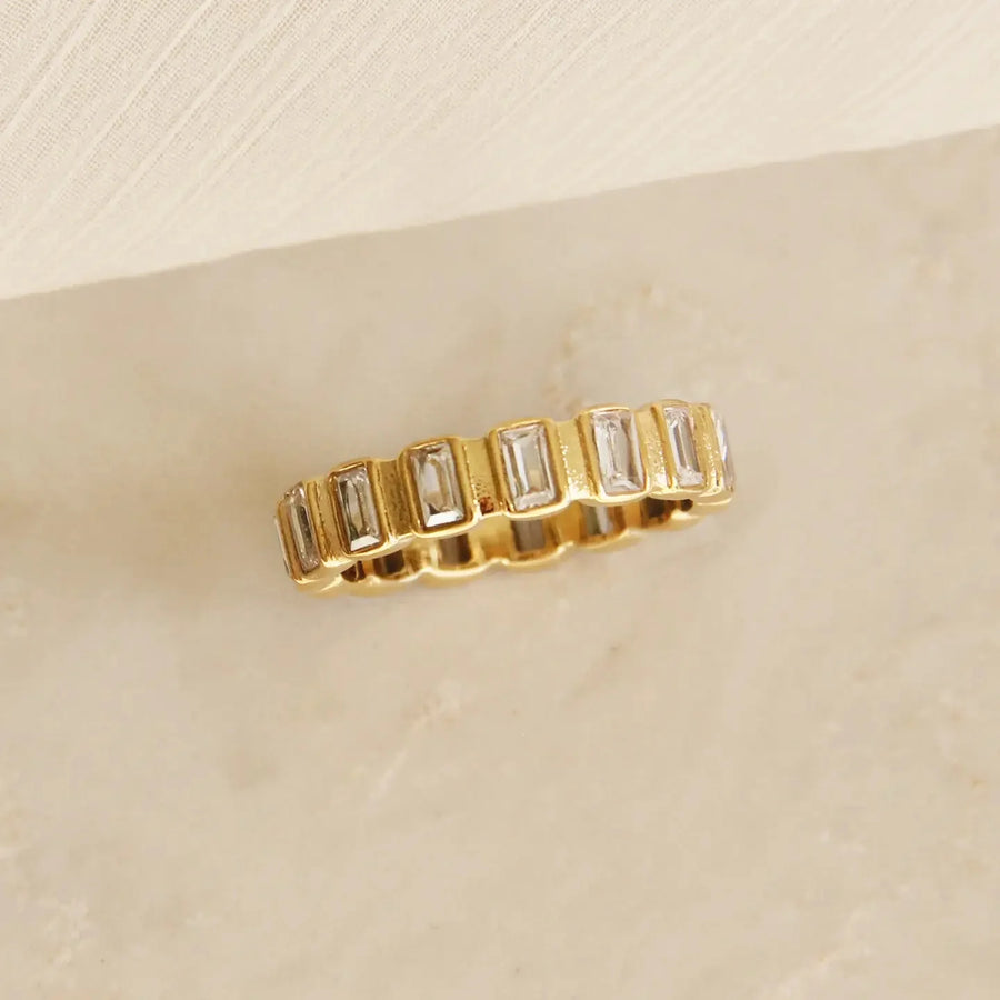 Baguette Eternity Band Ring - Gold