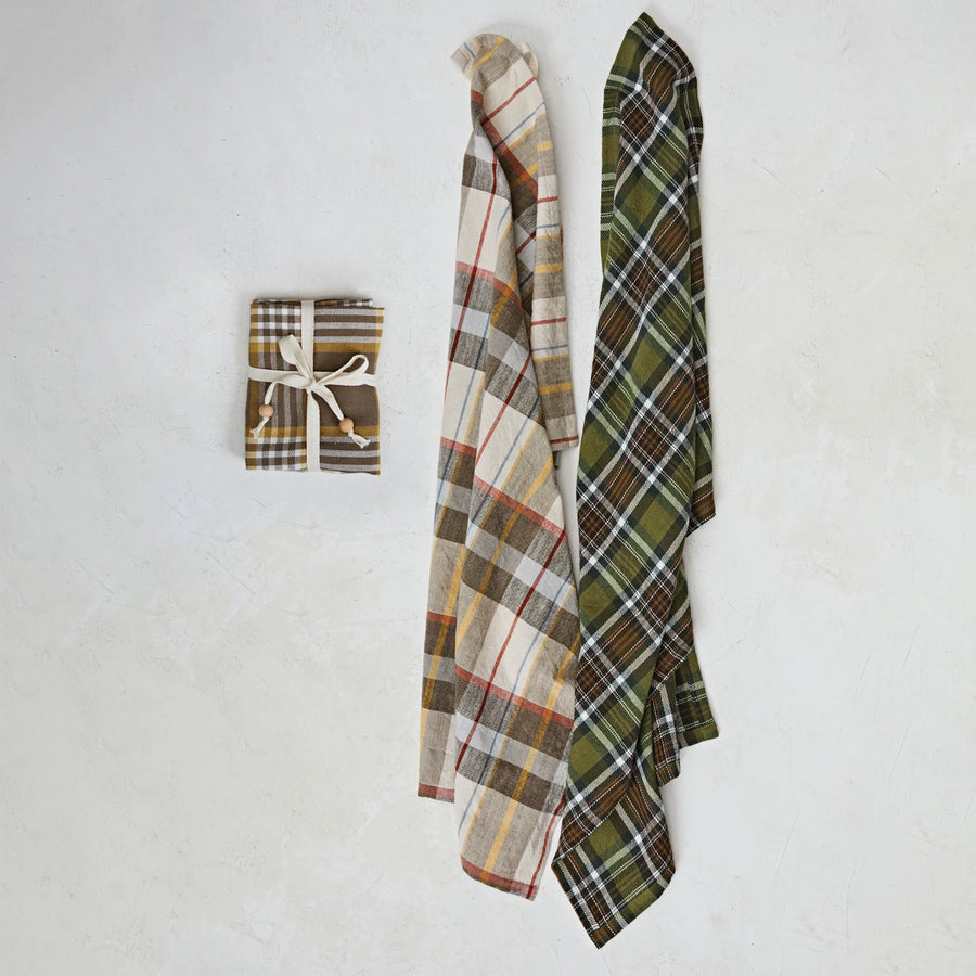 Plaid Cotton Tea Towel Set