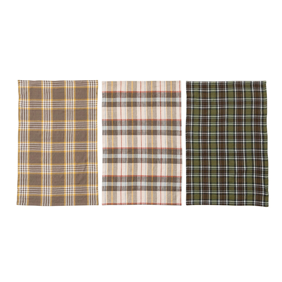 Plaid Cotton Tea Towel Set