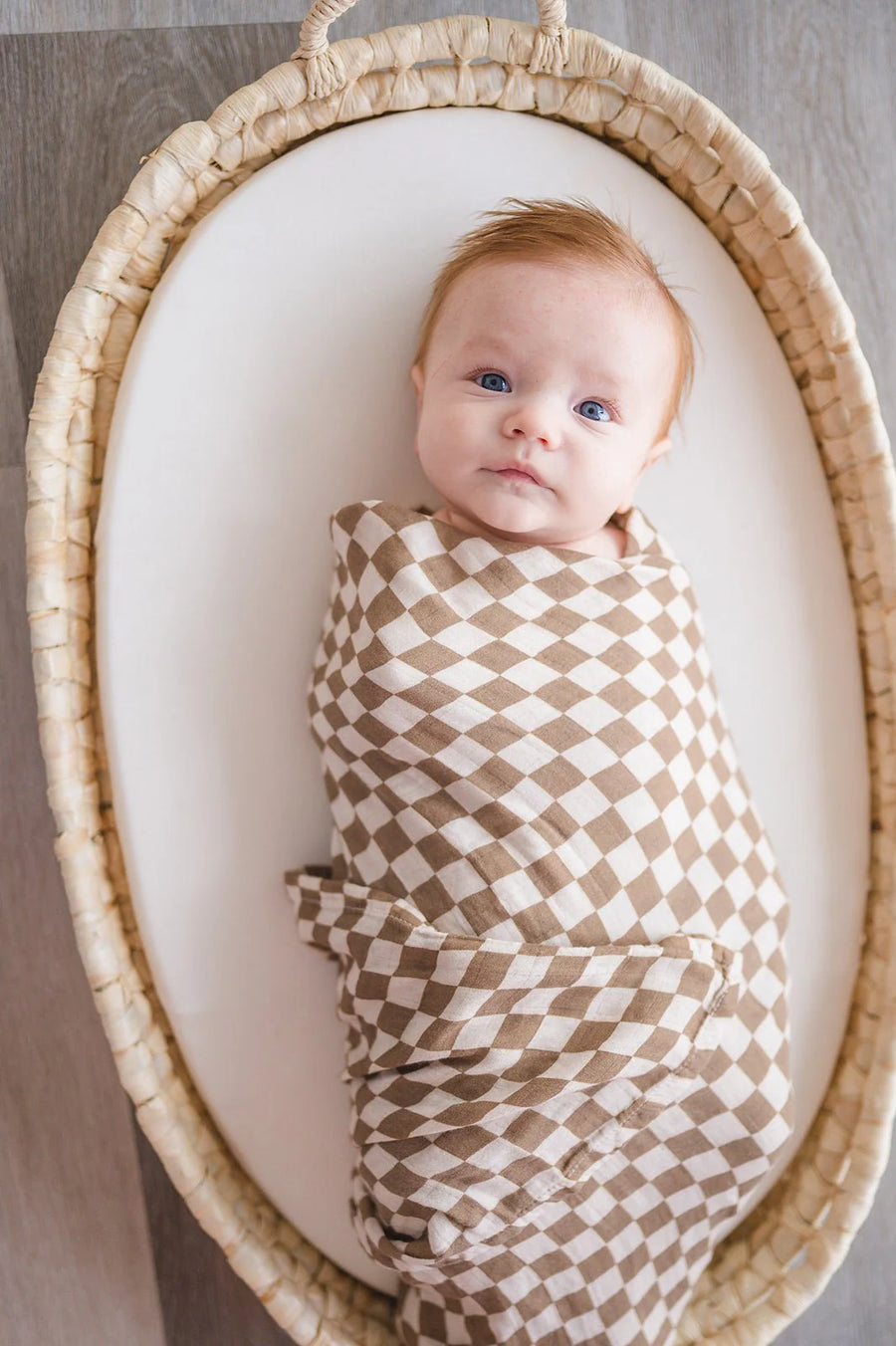 Checkered Bamboo Muslin Swaddle