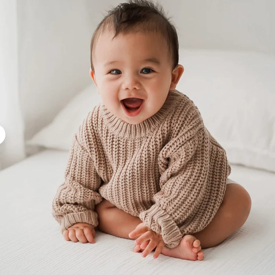 BABY CHUNKY KNIT BRAIDED SWEATER