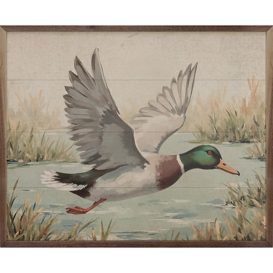 Duck over Pond Wood Sign