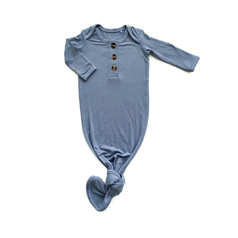 Knotted Baby Gown - Dusty Blue