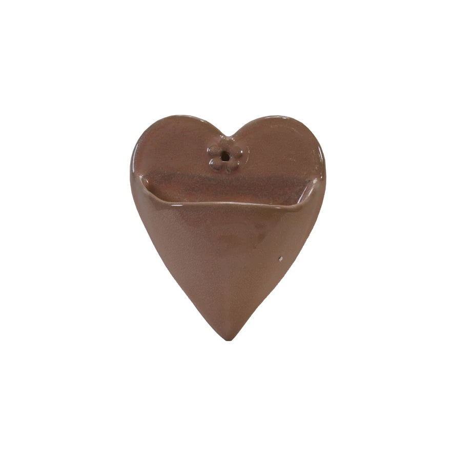 Heart Shaped Stoneware Wall Planter