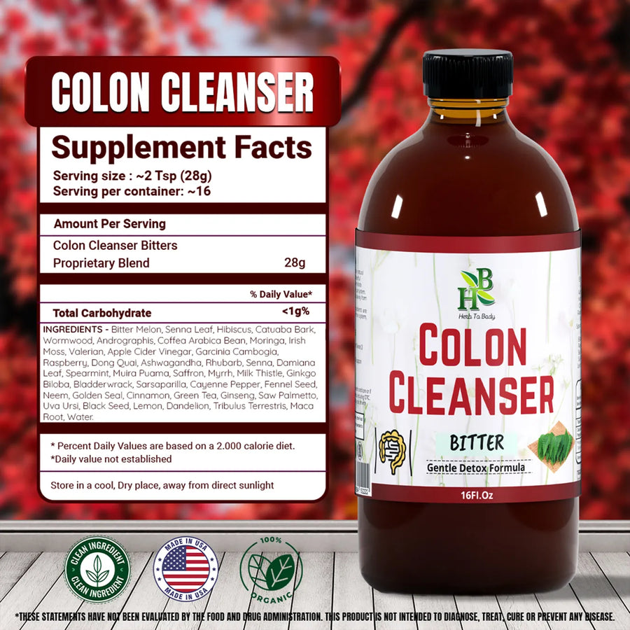Colon Cleanser Bitter - 16oz Gentle Colon Cleansing Formula