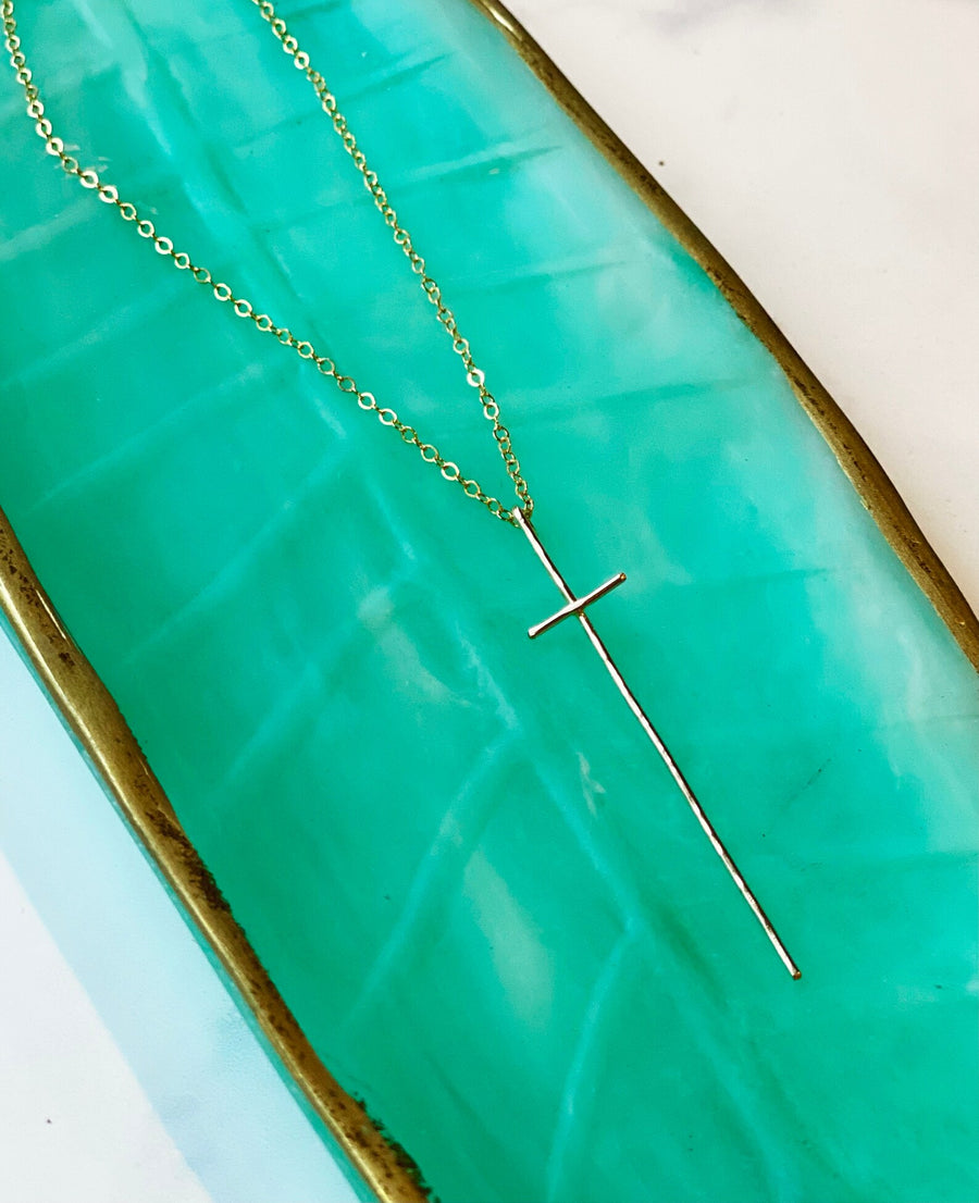 RESTOCK :: 14kt Gold Filled Modern Cross Necklace