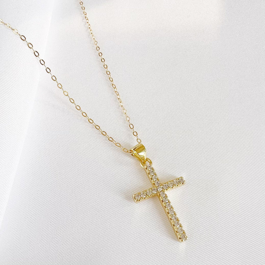 PAVE CROSS NECKLACE