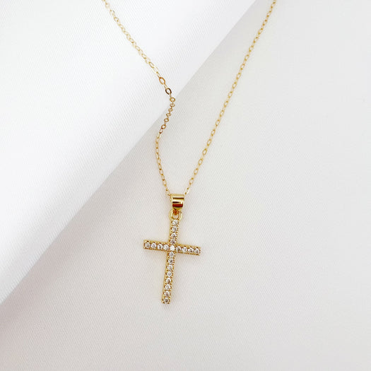 PAVE CROSS NECKLACE