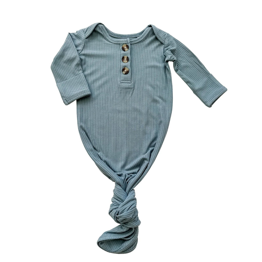 Knotted Baby Gown - Arona Blue