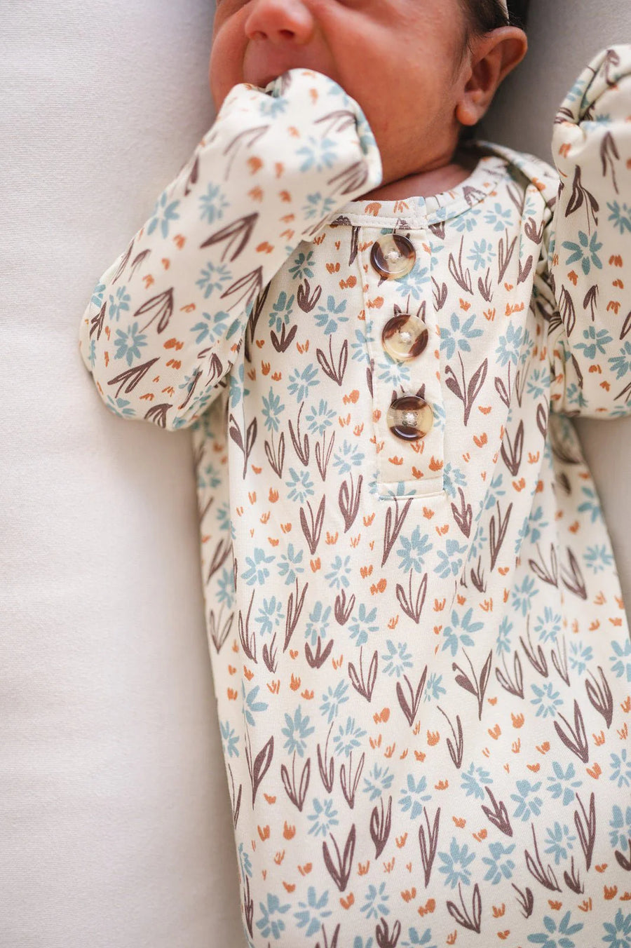 Knotted Baby Gown - La La Floral