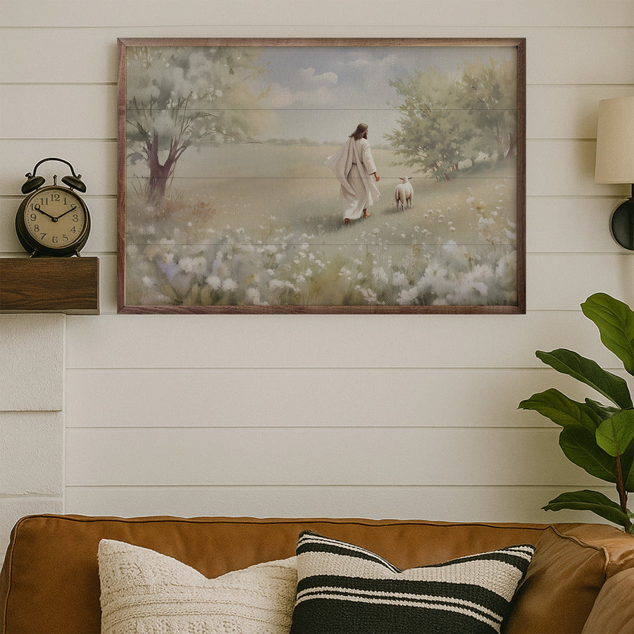 Jesus & the Lamb Wood Sign