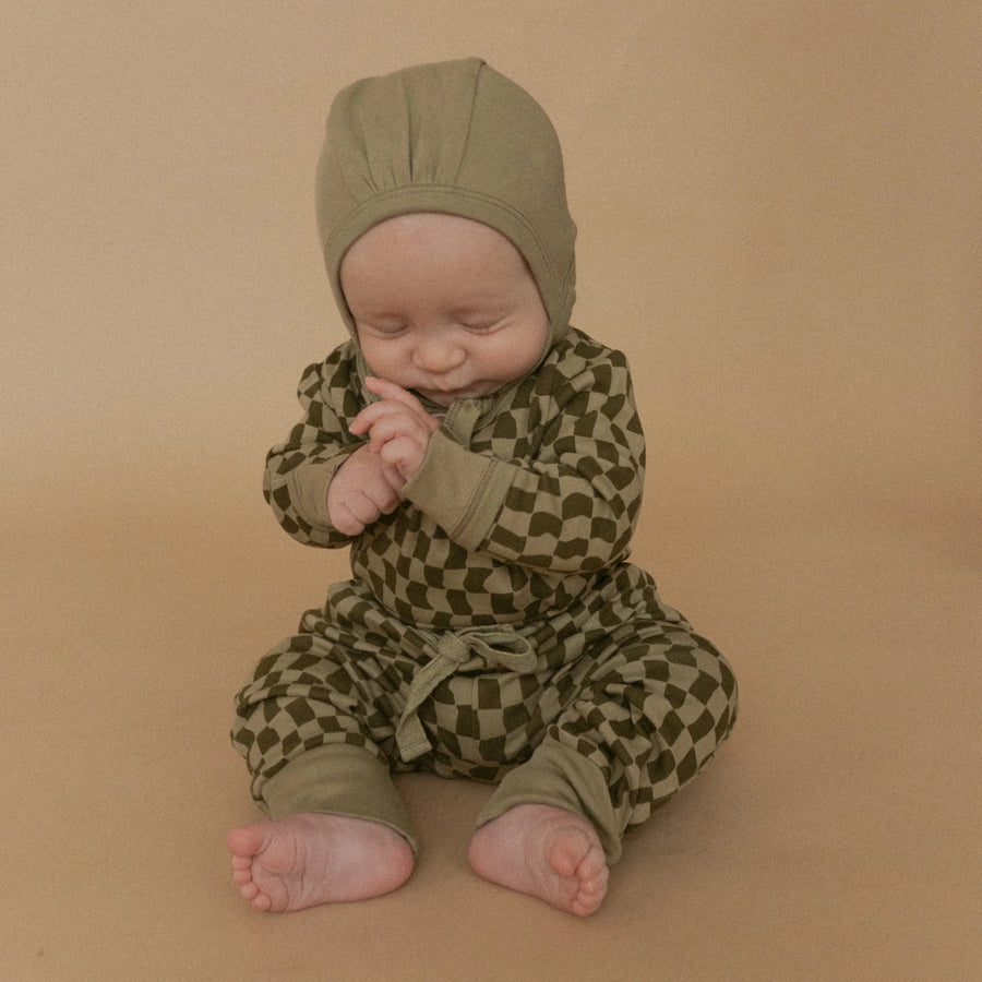 Organinc Kimono Onesie & Pants Set - Checker