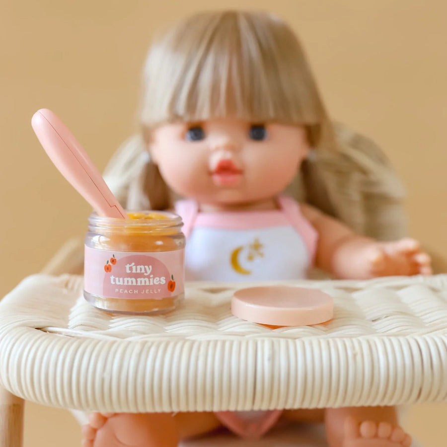 Tiny Tummies Peach Jelly Food Jar & Spoon Set