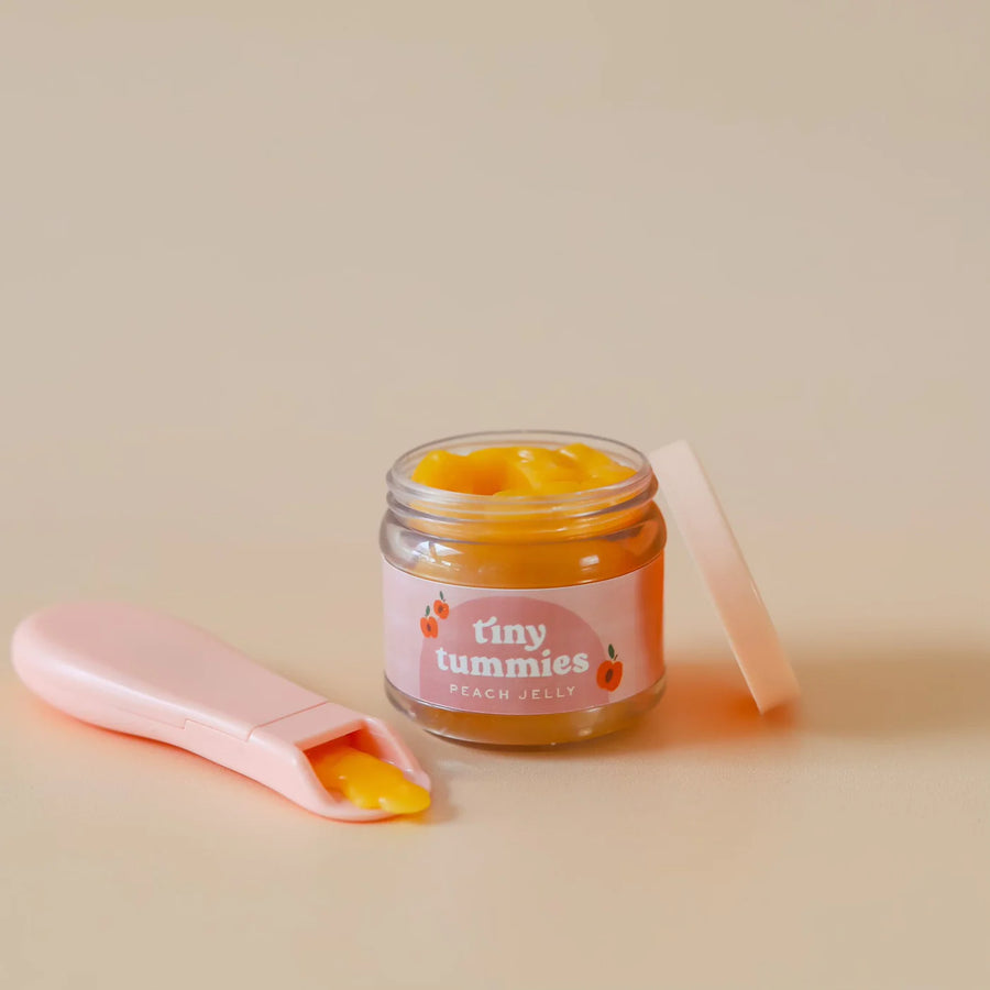 Tiny Tummies Peach Jelly Food Jar & Spoon Set