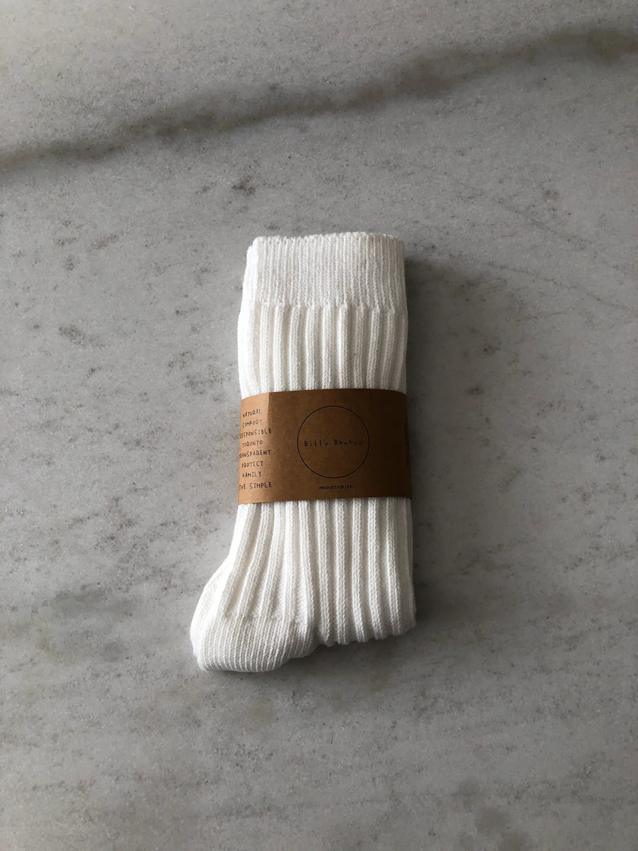 Ribbed Cotton High Socks