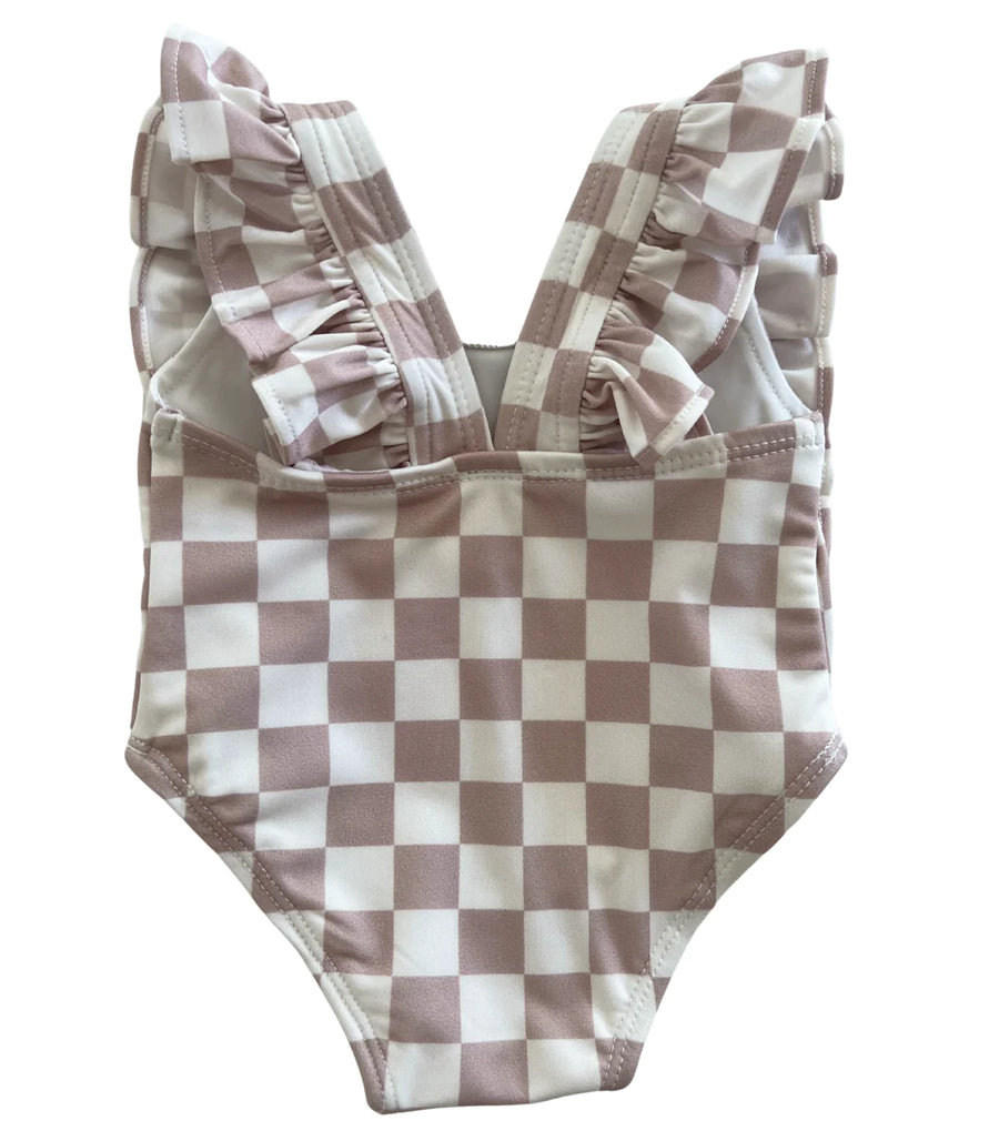 Tiramisu Checkerboard Monaco Swimsuit UPF 50+