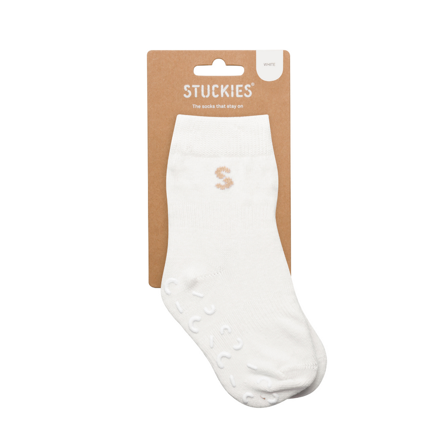 Stuckies Cotton Kids' Socks- White