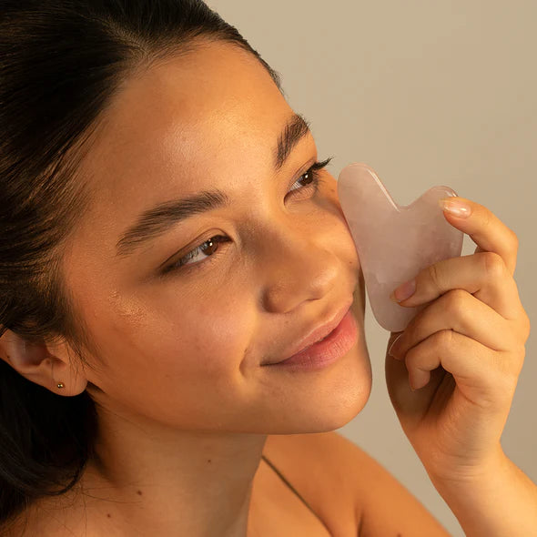 ROSE QUARTZ GUA SHA FACIAL SCULPTING TOOL