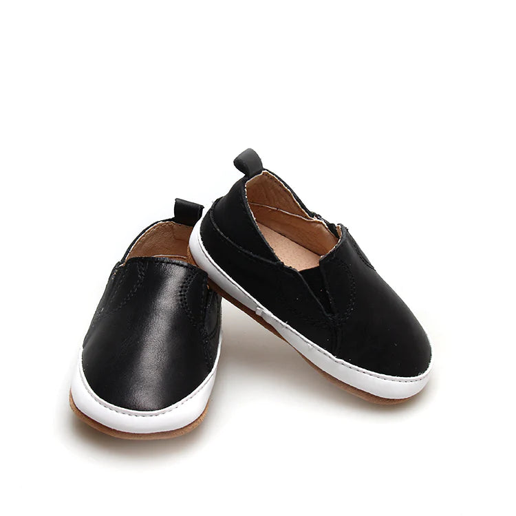 Leather Baby Sneakers - Black
