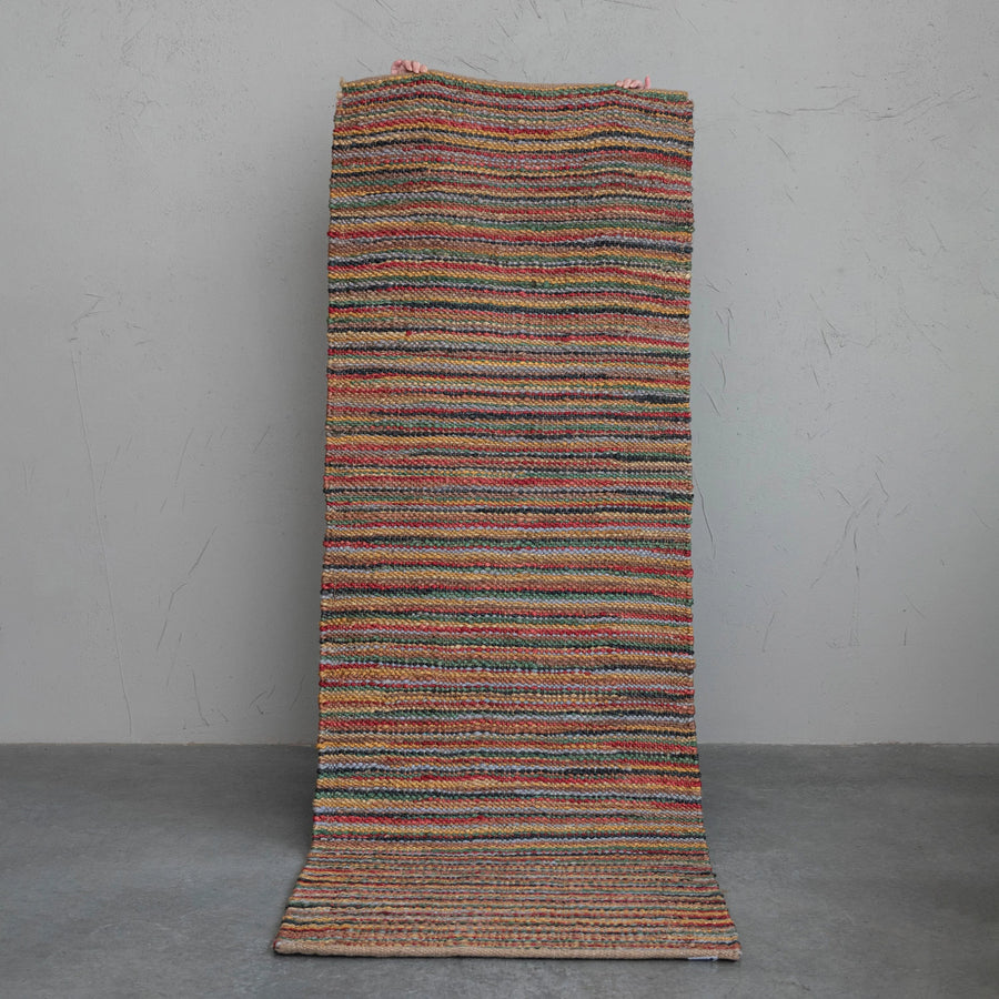 Hand-Woven Cotton Striped Floor Runner, Multi