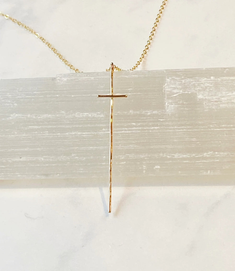 14kt Gold-Filled Modern Cross Necklace