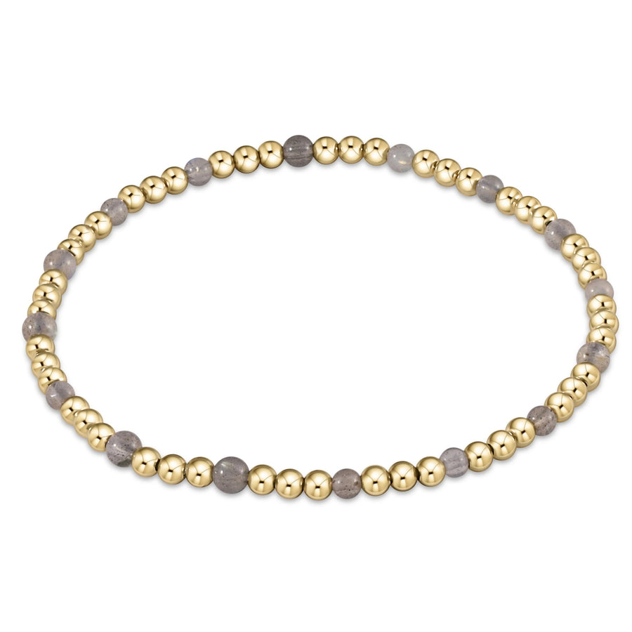 Gold Sincerity Pattern Bracelet - 3mm Bead